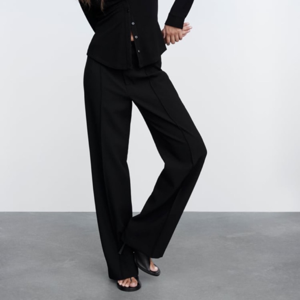 Zara Full Length Francoise Pant Size M Black